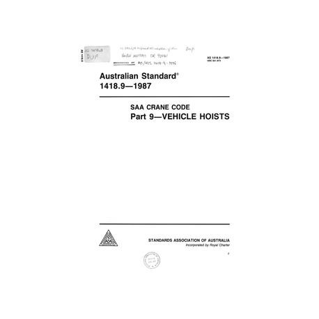 AS 1418.9-1987 [ Superseded ]