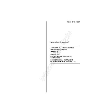 AS 2545 B-1987 [ Superseded ]