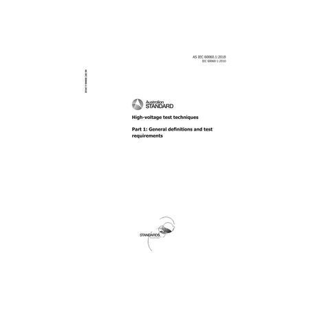AS IEC 60060.1:2018