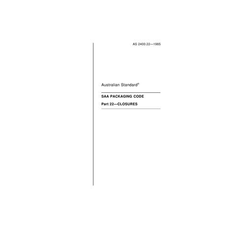 AS 2400.22-1985 [ Superseded ]