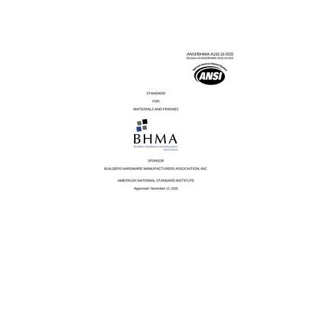BHMA A156.18-2020