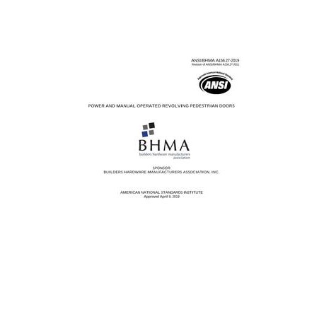 BHMA A156.27-2019