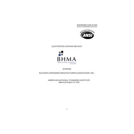 BHMA A156.25-2018
