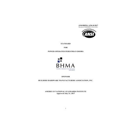 BHMA A156.10-2017