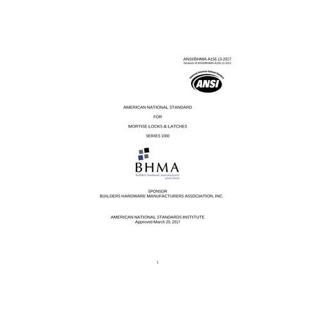 BHMA A156.13-2017