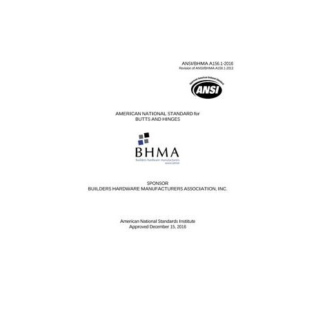 BHMA A156.1-2016