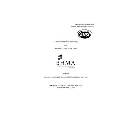 BHMA A156.6-2015