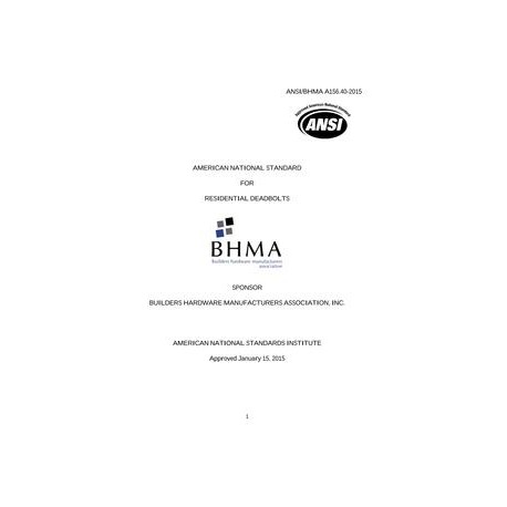 BHMA A156.40-2015