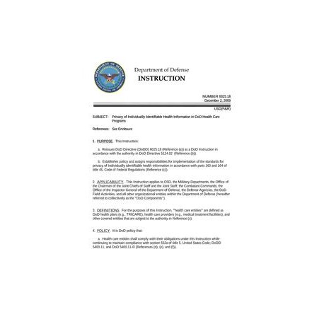 DOD DODD-6025.18