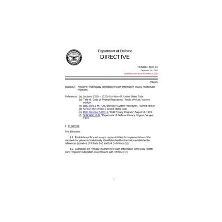 DOD DODD-6025.18
