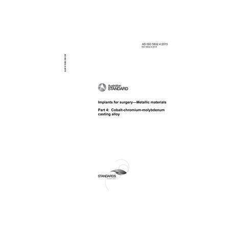 AS ISO 5832.4:2015